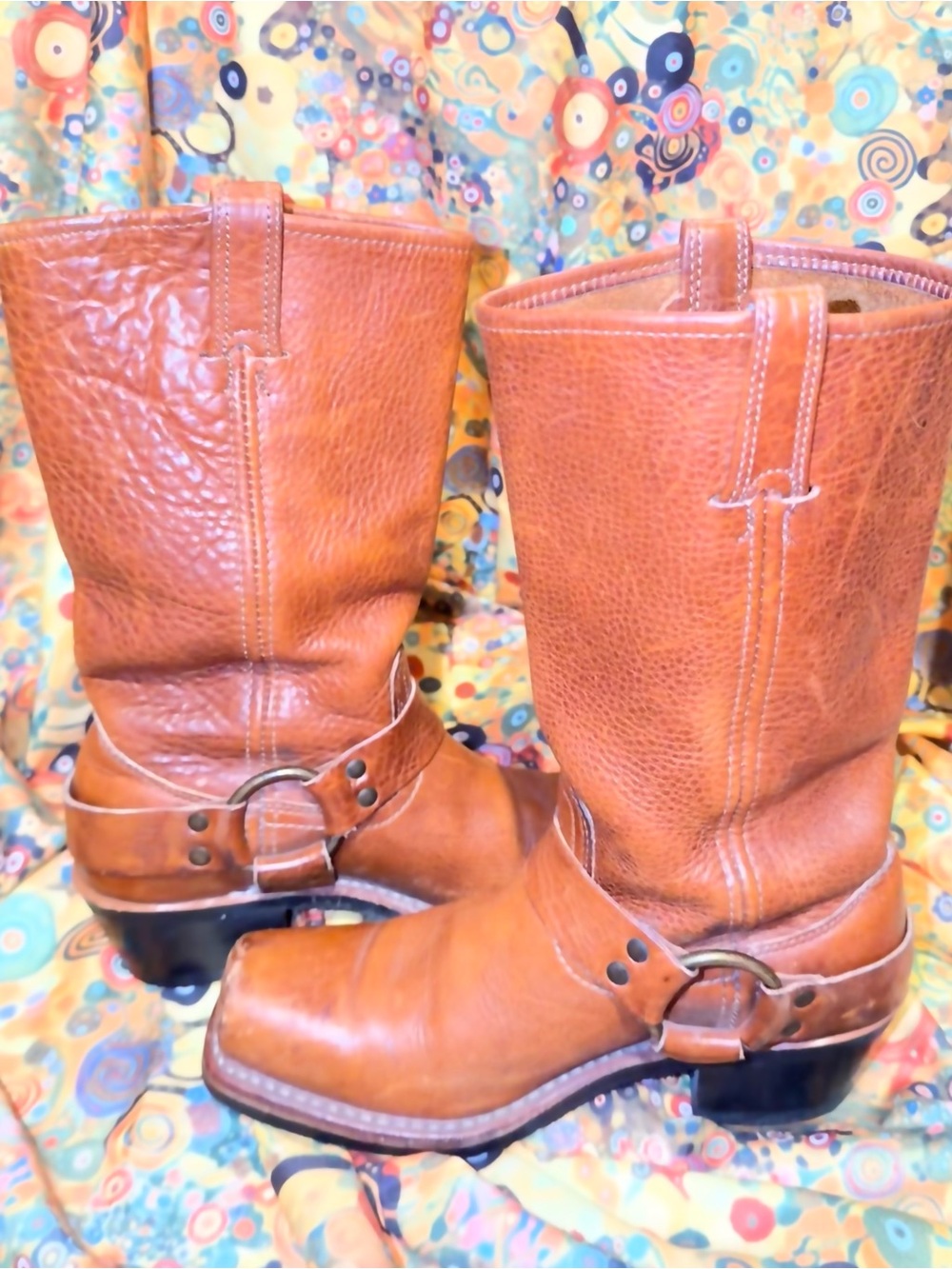 Frye 12R Harness Boot in Cognac Leather with Black Soles, Vintage 2004 - Picture 5 of 16